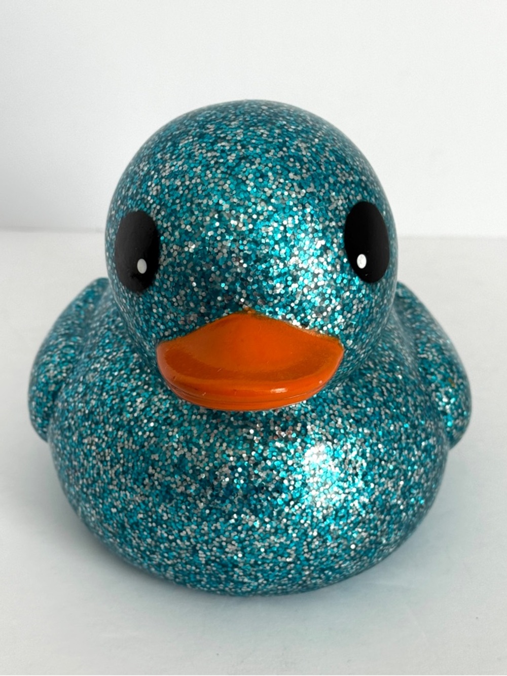 Ja-Ru Blue Dazzle Rubber Duckie 6" Sparkle Glitter Duck Toy, Floats In Water